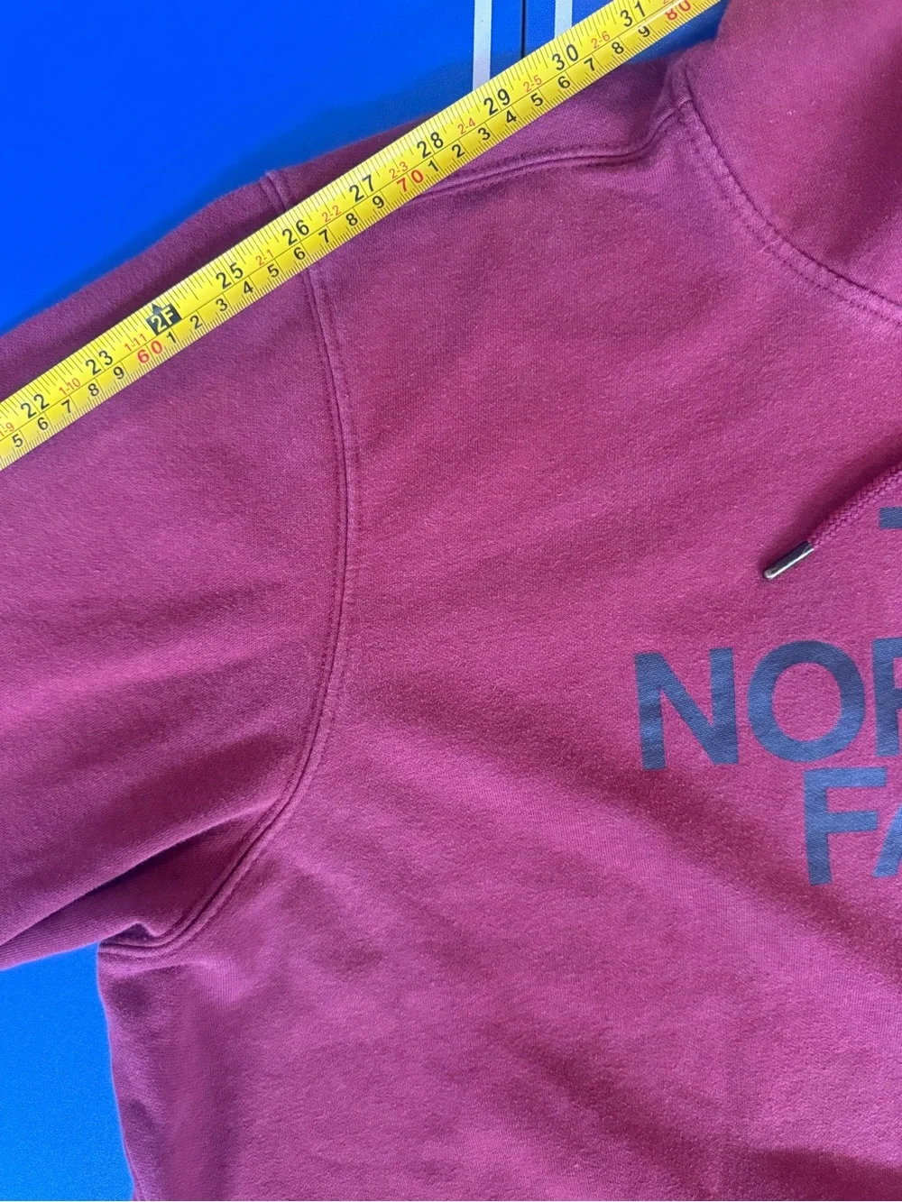 The North Face Mens XXL Burgundy Logo Pullover Hoodie Fleece Sweatshirt